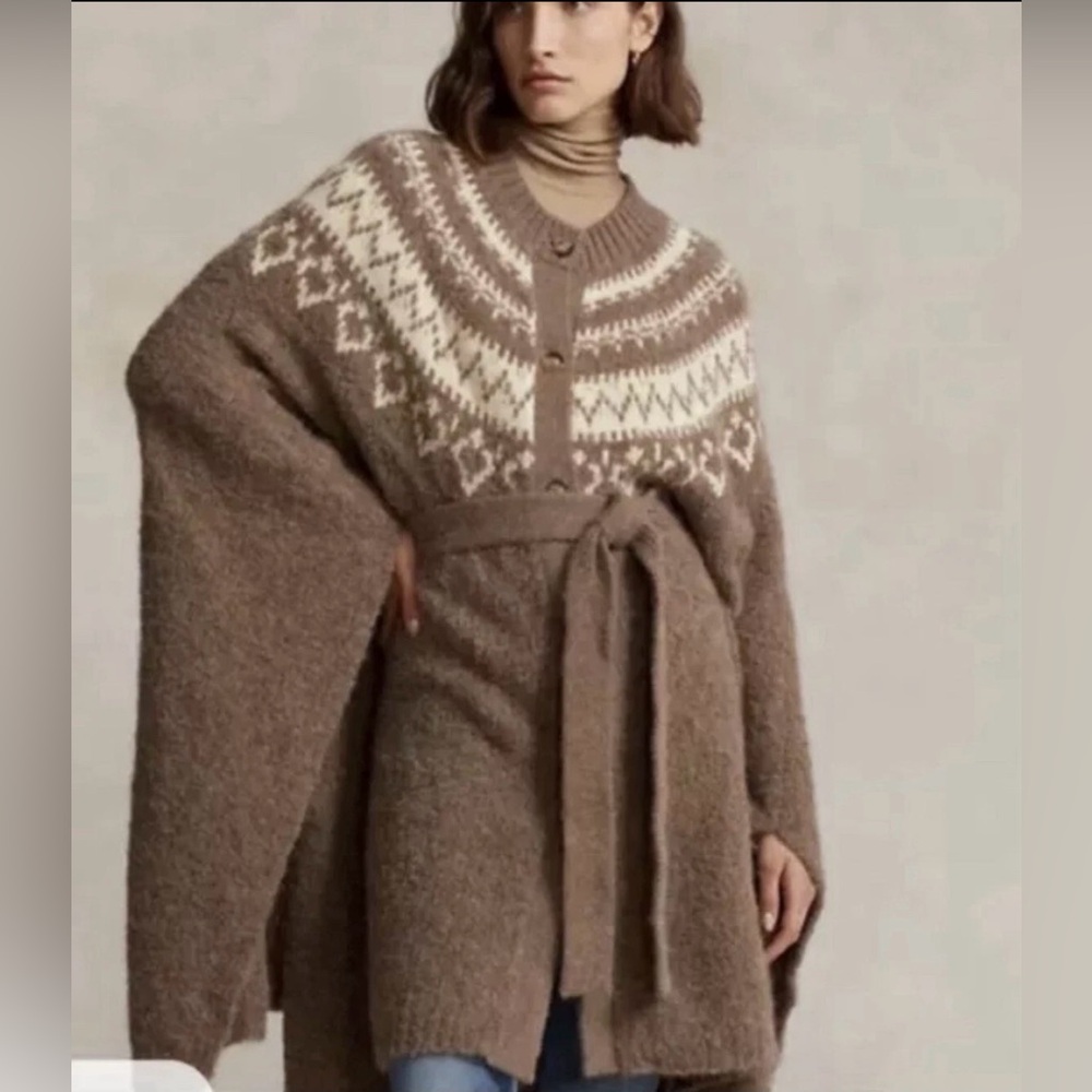 Fair Isle Wool-Blend Cape Cardigan
Polo Ralph Lauren New XL/XXL - Picture 4 of 7